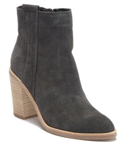 NUOVO stivaletto Dolce Vita Saul scamosciato traforato tacco/zip laterale US 9,5 antracite - Foto 1 di 12