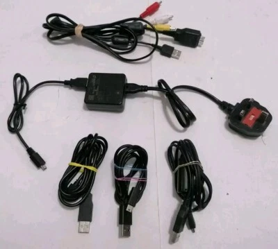 Genuine Sony Cables, Sony AC-UBIOC Adapter & Cybershot Camera  - Image 1 of 4