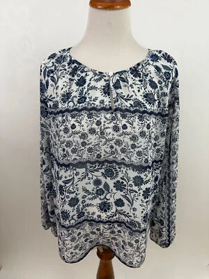 VINCE CAMUTO blue floral print blouse Women's S - Image 1 of 3