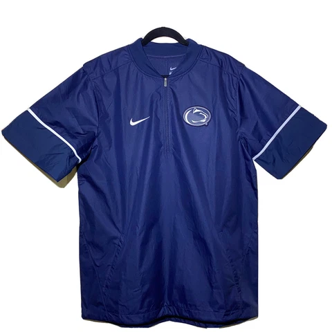Nike Mens Short Sleeve Windbreaker Penn State Nittany Lions Sz Large 1/4 Zip Cover