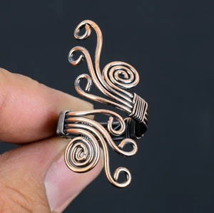 Beautiful 999 Copper Wire Designer Handmade Adjustable Ring For Thanksgiving - Picture 1 of 5