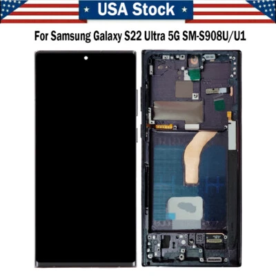 Replacement OLED For Samsung Galaxy S22 Ultra 5G S908U/U1 LCD Touch Screen+Frame - Image 1 of 4