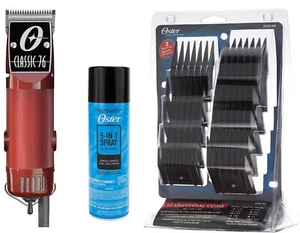 Oster Classic 76 Hair Clipper with 10 piece Comb Set w/ Disinfectant Blade Spray - Picture 1 of 1