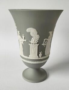 Wedgwood Jasperware Grau Arkadien Vase