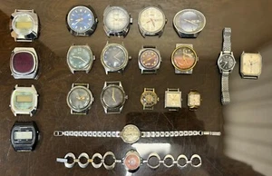 Lot 21 Vintage Soviet Union Mechanical Quartz Watch  for PARTS / REPAIR - Picture 1 of 24