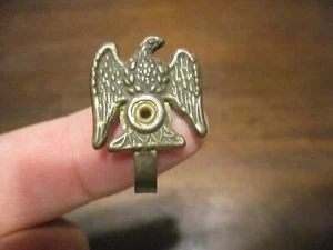 VINTAGE BRASS AMERICAN BALD EAGLE PICTURE WALL HOOK HANGER 1 X 3/4'' - Picture 1 of 4