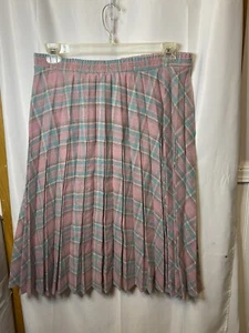 Vintage wool blend pleated skirt elastic waist size 38 new with tags - Picture 1 of 10