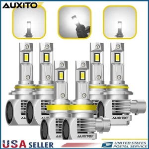 H11 9005 9006 LED Combo Headlight Fog Lights Kit High Low Beam Bulb White 6000K - Picture 1 of 12