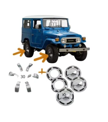 Juego de 5 tapacubos y clips de cubierta de rueda genuina Toyota Land Cruiser 1969-1984 FJ40 Foto 1 de 3