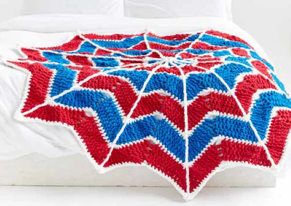 0615 Crochet Spiderweb Blanket 55ins Dia. Super Chunky - Vintage Pattern Copy - Image 1 of 1