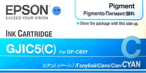 Cartucho de tinta Epson GJIC5(C), cian, C13S020564, Epson GP-M831, GP-C831, Epson - Imagen 1 de 2
