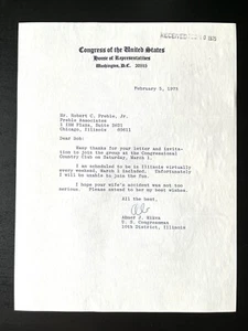 US-Repräsentant Abner J. Mikva unterzeichnet persönlichen Brief 5. Februar 1975 - Bild 1 von 3