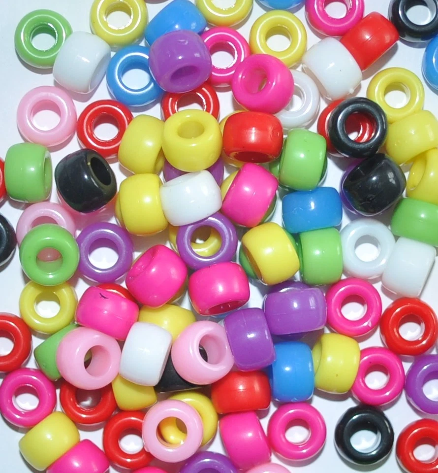 wholesale 1000 pcs AAA acrylic pony beads of 9 x 6 mm, various colour option - Image 1 of 1