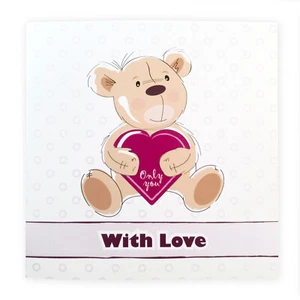 With Love Romantic Cute Bear Card  - Picture 1 of 7