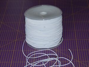 5 Meter Gummikordel Gummiband 1mm breit Weiß Gummilitze Elastikband