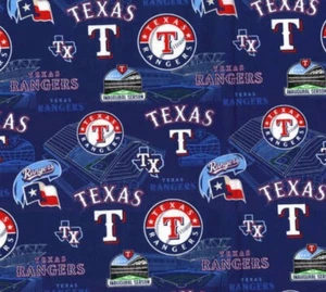Texas Rangers Cotton Fabric by the 1/4 Quarter Yard - 9"L x 44"W - Picture 1 of 1