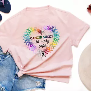 Cancer Sucks in all Color Adult TShirts-Proceeds go to the American Cancer Socie - Picture 1 of 4
