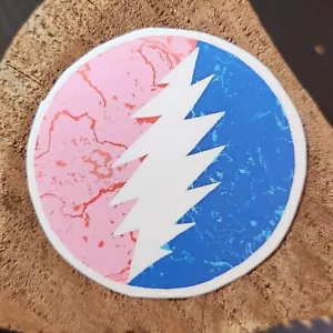 Adesivi vinile Grateful Dead & Co 2" rosa⚡Blu Stealie SYF Steal Your Face Bolt - Foto 1 di 2