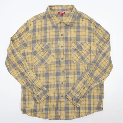 Camisa de franela ARIZONA Jean Co para hombre XL amarilla negra Wallace cuadros escoceses tartán Foto 1 de 4