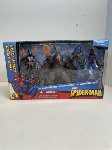 MISB 2010 Spider-man 3.75 Marvel Universe Land Attack battle Pack Rhino figures Cover