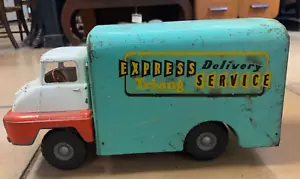 Vintage Tri-Ang Pressed Steel Express Delivery Service Van Toy - Picture 1 of 10