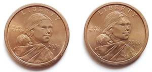 2000 P Sacagawea Golden Dollar 2-Coin Lot AU - Picture 1 of 3