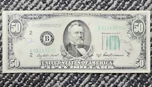 1950 $50 Dollar Bill Vintage Old STAR Note Low Serial B01143535* Cool Collector - Picture 1 of 5