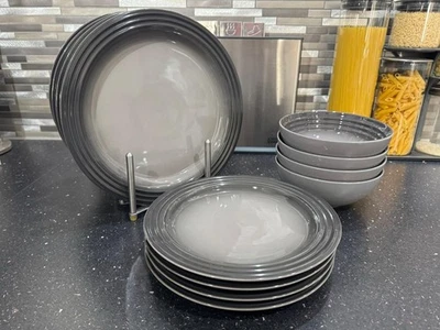 Le Creuset New Ceramic Stoneware Flint Grey 12 Piece Dinner Set RRP £260 - Image 1 of 4