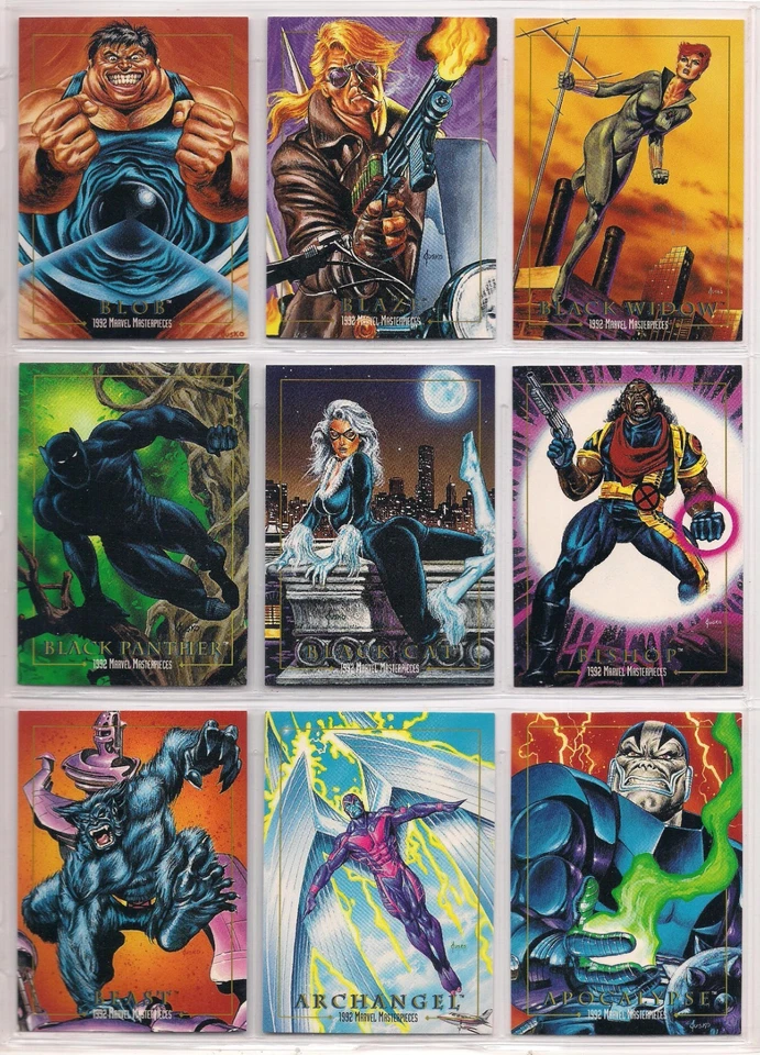 1992 MARVEL MASTERPIECES 1 COMPLETE 100 CARD BASE SET NM/M FRESH JOE JUSKO ART - Image 1 of 1