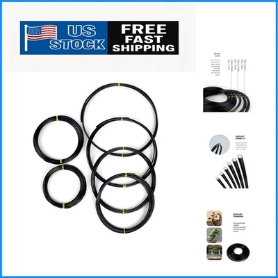 152 pies de alambre de bonsái de aluminio negro - 6 tamaños para artesanía y entrenamiento Foto 1 de 4