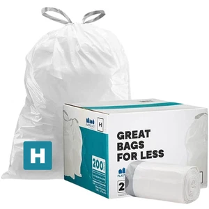 Bolsas base tipo H 8 en 9 galones 200 pzs resistentes compatibles Simplehuman - Imagen 1 de 12