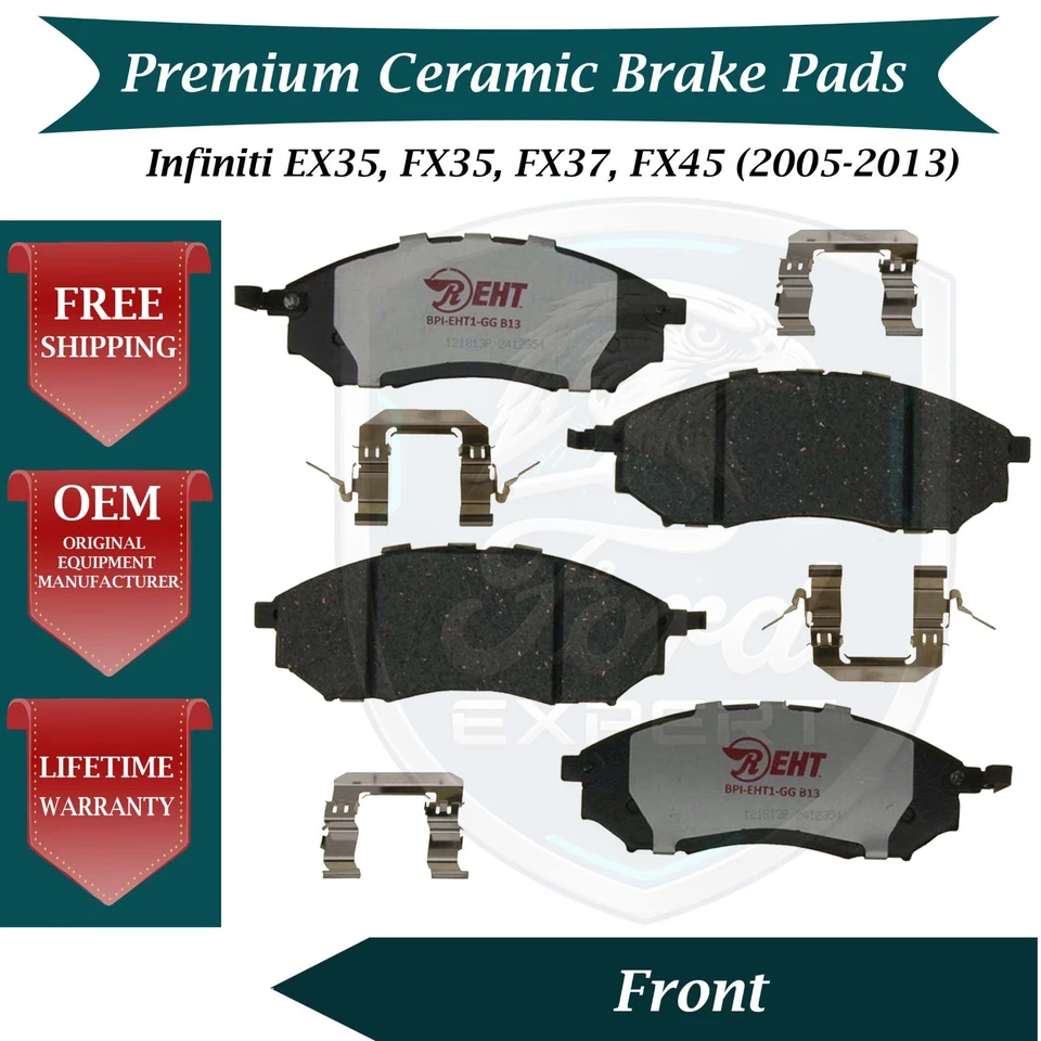 Kit de pastillas de freno delanteras de cerámica para Infiniti EX35 FX35 FX37 FX45 2005-2013 Foto 1 de 4