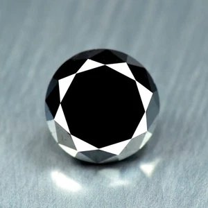 2.94Ct Brilliant Round Cut _ Incredible Quality Natural JET BLACK DIAMOND - Picture 1 of 2