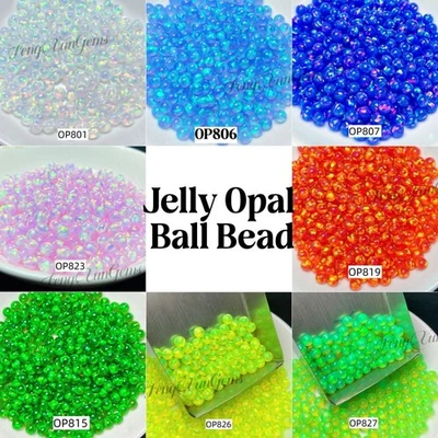 Round Jelly Opal Ball Bead Lab Created Beads 6~12mm For Jewelry Bracelets Making - Image 1 of 4