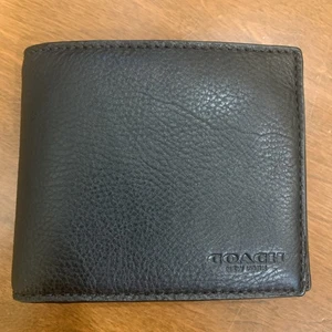 COACH F74991 Men’s Bifold 2-in-1 ID Wallet – Black Pebbled Calf Leather * - Picture 1 of 10