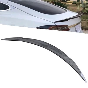 For Tesla Model S Sedan 2014-2019 R Style Carbon Fiber Rear Trunk Wings Spoilers - Picture 1 of 9