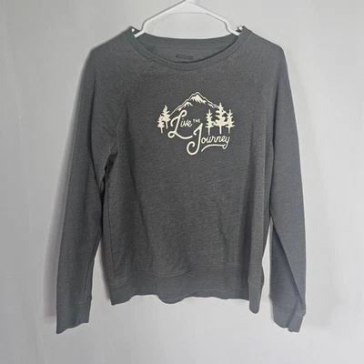 Columbia Mujer Gris Verde Live The Journey Gráfico Pullover Sudadera Mediana Foto 1 de 4