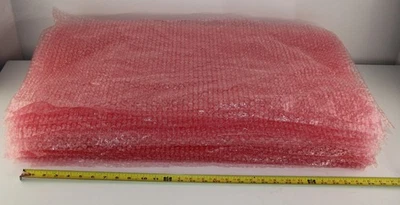 Lot of 50 Sheets 30"x16" 3/16" Recycled Small Pink Bubble Padding Wrap 125' x16" - Image 1 of 3