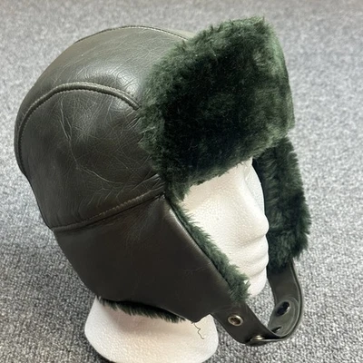 Vintage Warmwear Du Pont Dacron Lined Hat Mens Medium Trooper Black Hunting 60s - Image 1 of 4