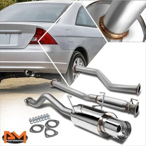 For 01-05 Honda Civic 2/4 Dr EX EM/ES 4" Tip Muffler S.S Catback Exhaust System - Picture 1 of 5