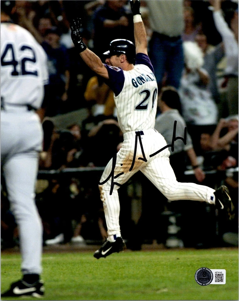 LUIS GONZALEZ SIGNED 8X10 PHOTO BECKETT BAS COA ARIZONA DIAMONDBACKS 1 - Image 1 of 1
