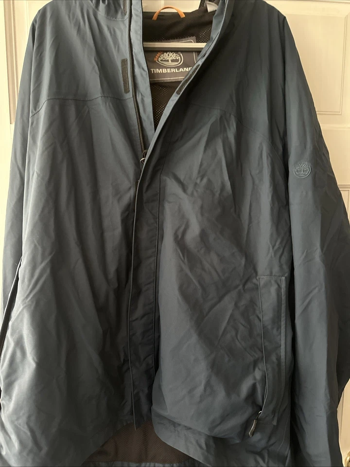 Chaqueta Timberland Weathergear vintage Y2K para hombre talla XL azul marino impermeable  Foto 1 de 4