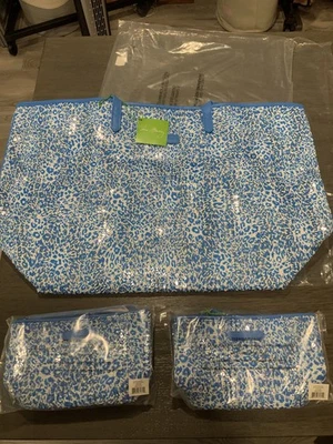 Vera Bradley Mesh Sequin Tote With Wristlets. Camocat Blue. New With Tags.  - Image 1 of 4