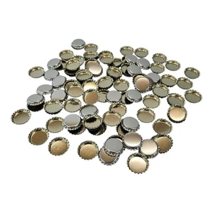 Blank Silver Metal Bottle Cap Lot of 103 Crafts New - Picture 1 of 2