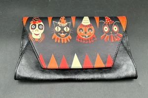 Bolso de mano vintage de cuero sintético claro de Halloween esqueleto gato calabaza búho - Imagen 1 de 10