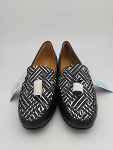 BNIB Clarks Black & White Slip On Leather Loafers- UK 7 - Picture 1 of 11