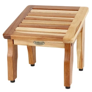 Teak Wood Shower Foot Stool for Inside Shower, Provides Safety, Storage, and ... - Picture 1 of 9