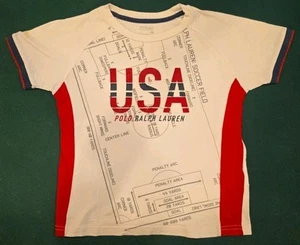 POLO RALPH LAUREN 🇺🇸 ⚽️ Field T-Shirt Youth Size Small (6) 📸 Pre-owned - Picture 1 of 10