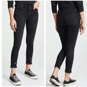 Jeans AGOLDE SOPHIE HighRise skinny crop temple effetto invecchiato nero taglia 29 - Foto 1 di 7
