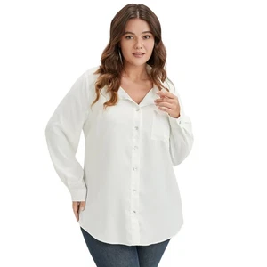 BloomChic White Long Sleeve Collared Shirt Size 12 NEW - Picture 1 of 7